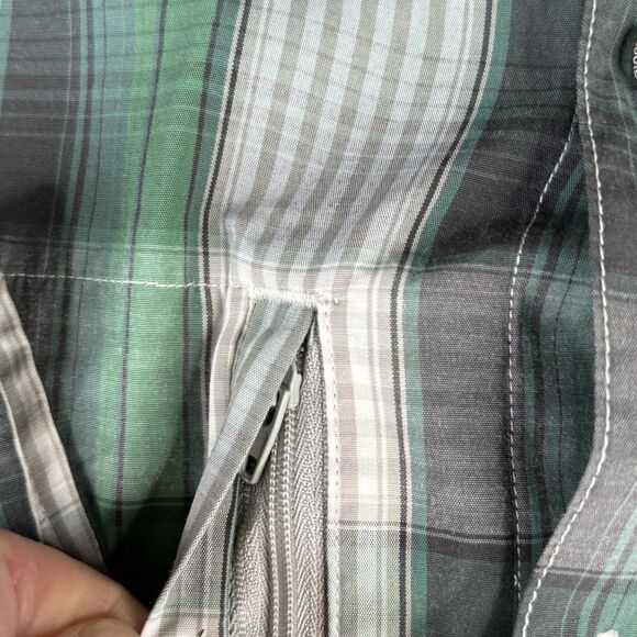 Eddie Bauer Shirt Mens L Green Vented Button L/S  Roll Tab Fishing Performance - Picture 6 of 15